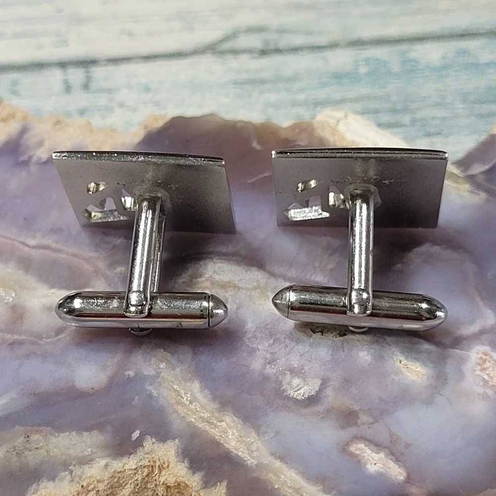 Vintage SWANK Music Note Piano  Silver Square Cufflinks